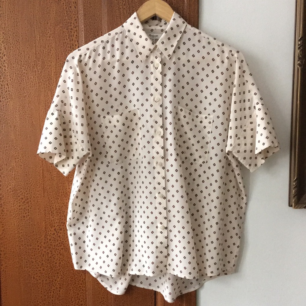 Madewell Silk Courier Shirt in Foulard Dot